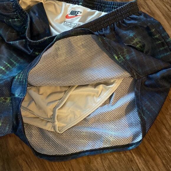 Nike Girls Running Shorts Mesh Blue Green Active elastic Kids Youth Medium - Picture 4 of 5